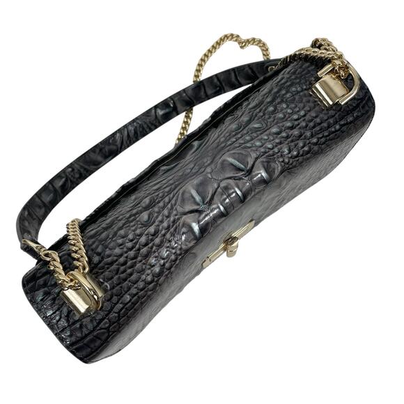 Brahmin Rosalie Leather Crossbody Bag Norcturnal Melbourne Charcoal Gray - Picture 12 of 16